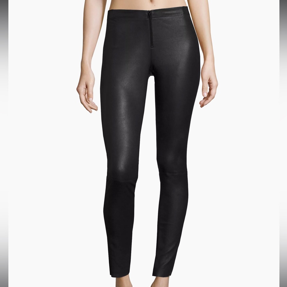 Alice + Olivia Black Skinny Faux-Leather Pants